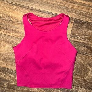 Lululemon Athletica Pink Fitted Crop Tank Top